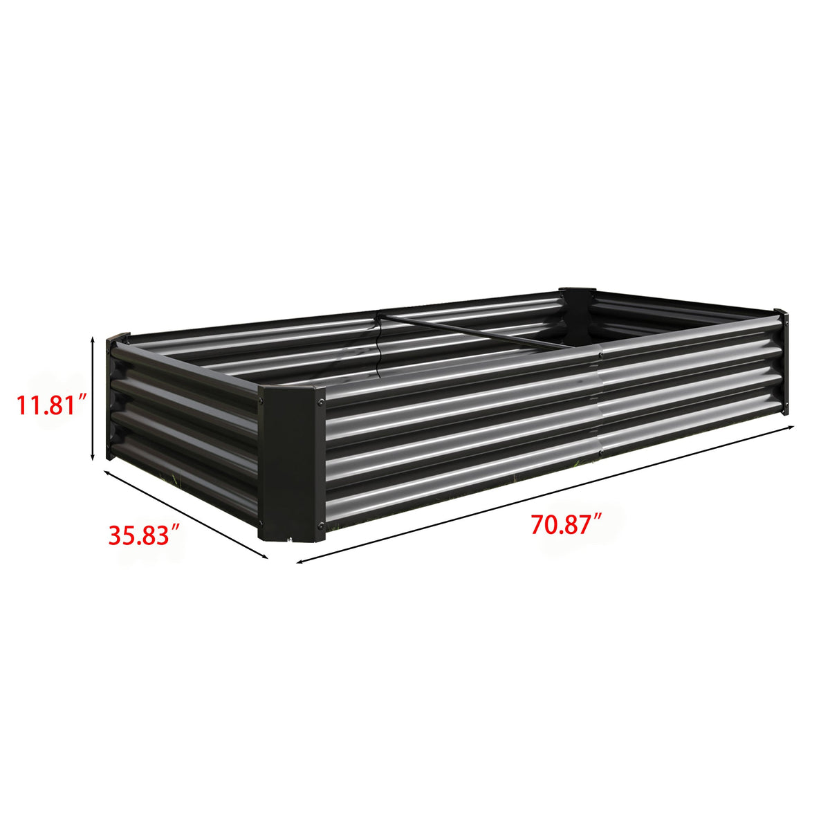 Raised Garden Bed Outdoor 6×3×1 ft Metal Raised Rectangle Planter Bed