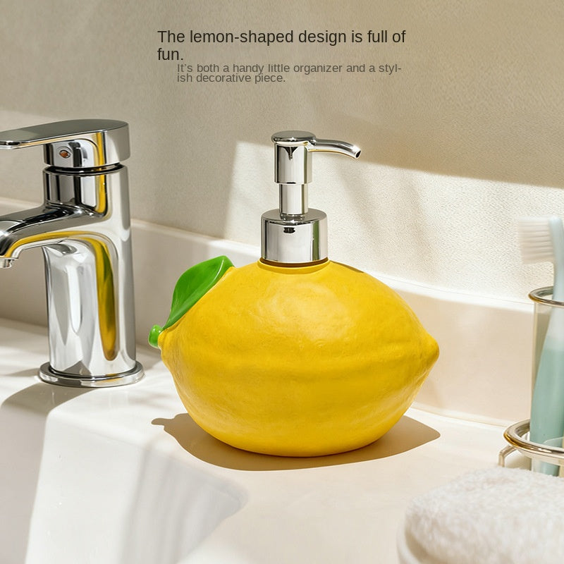 Lemon-Shaped Liquid Dispenser Bottle, Soap Dispenser, Bathroom Sink Pump Bottle, Shower Gel Storage Bottle