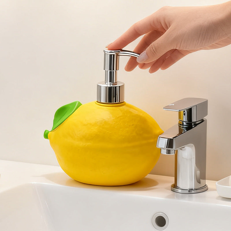 Lemon-Shaped Liquid Dispenser Bottle, Soap Dispenser, Bathroom Sink Pump Bottle, Shower Gel Storage Bottle