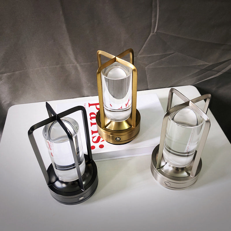 Simple Retro USB Rechargeable Table Lamp Nordic Luxury Hotel Model Room Bedroom Bedside Decorative Night Light
