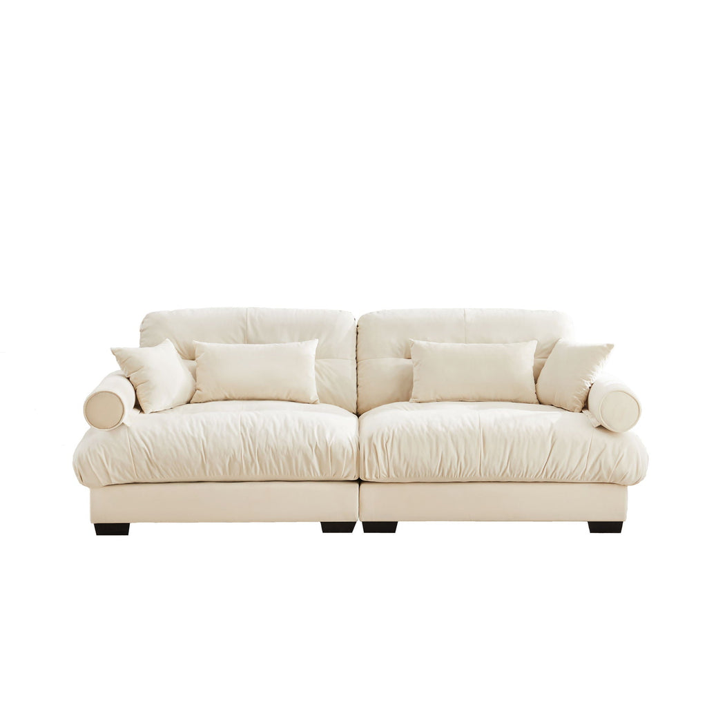Modern Oversize Sofa With Cloud Like Comfort, Featuring Waist And Throw Pillows