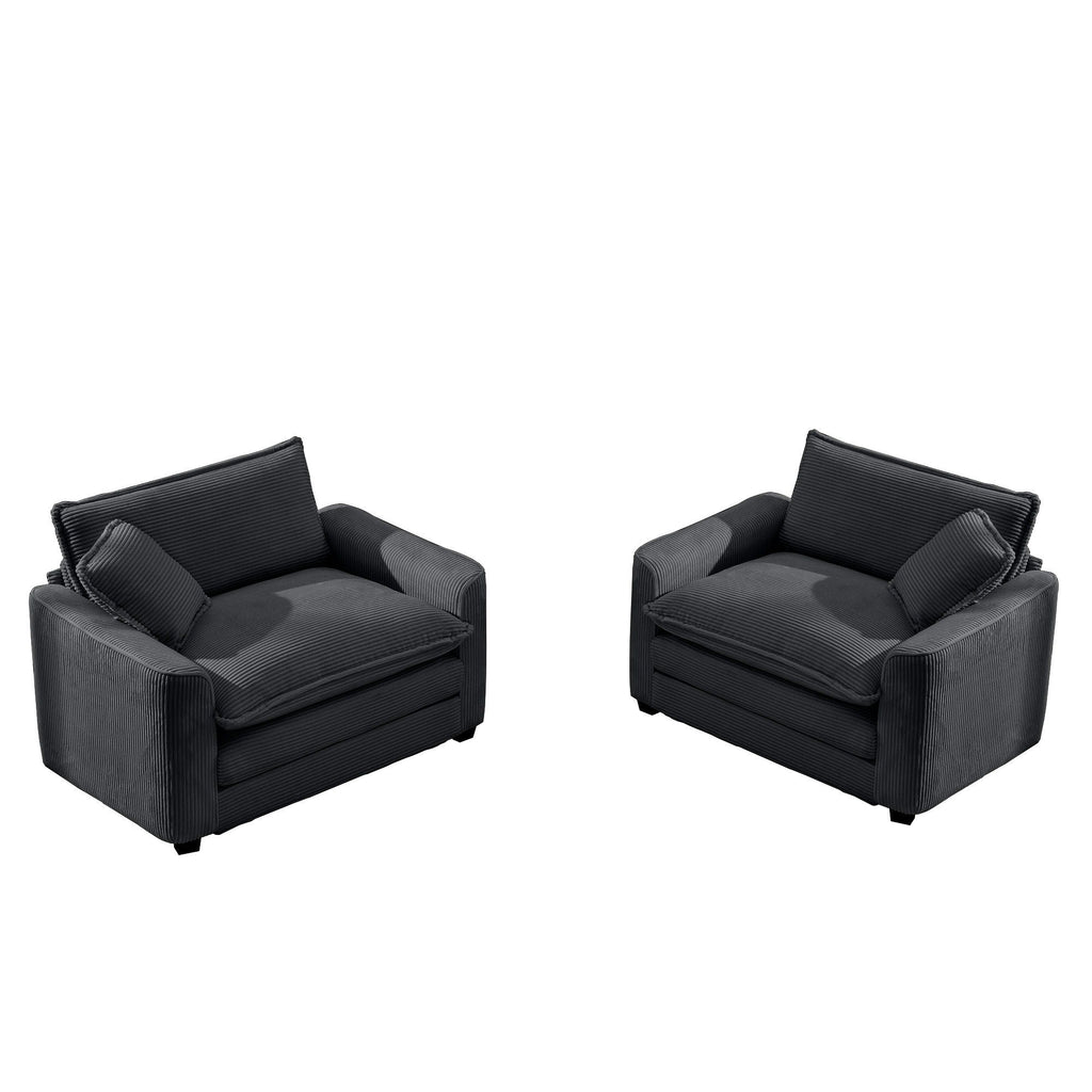 Modern Classic Fabric Single Chair Deep Seat Sofa With Pillow