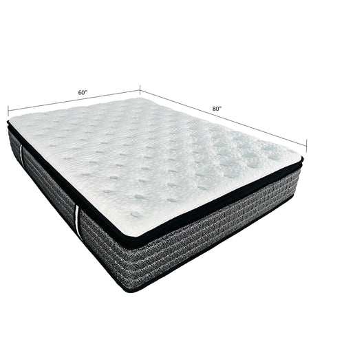 14" Premium Hybrid Mattress In A Box Plush Gel Memory Foam Top With Cooling Technology - Gray / White - Queen