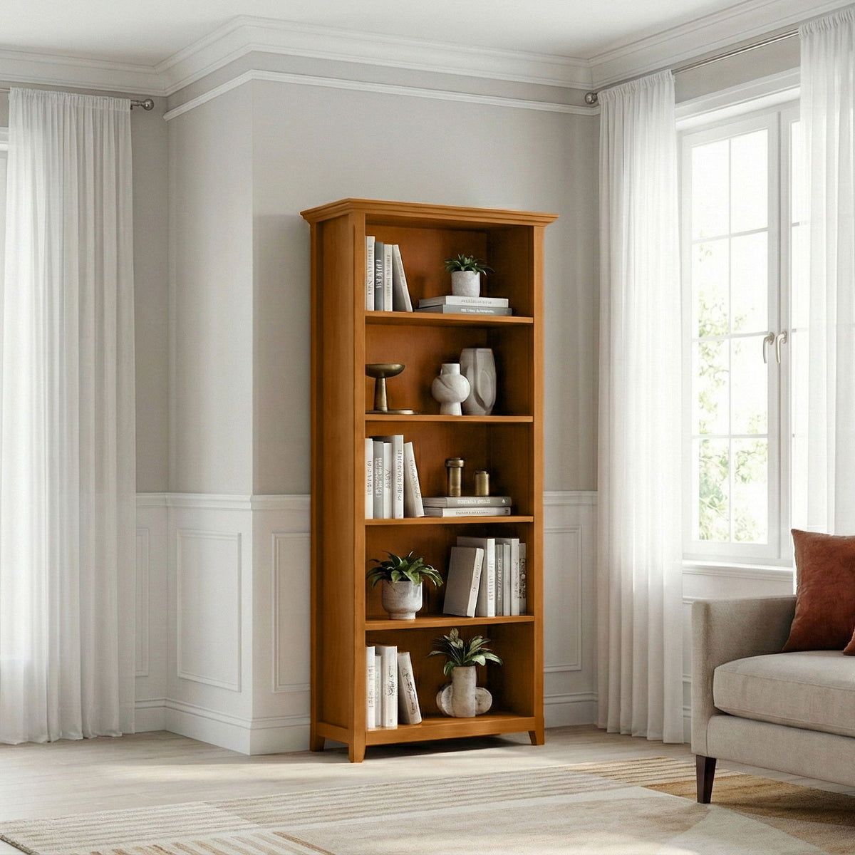 Amherst - 5 Shelf Bookcase, Handcrafted
