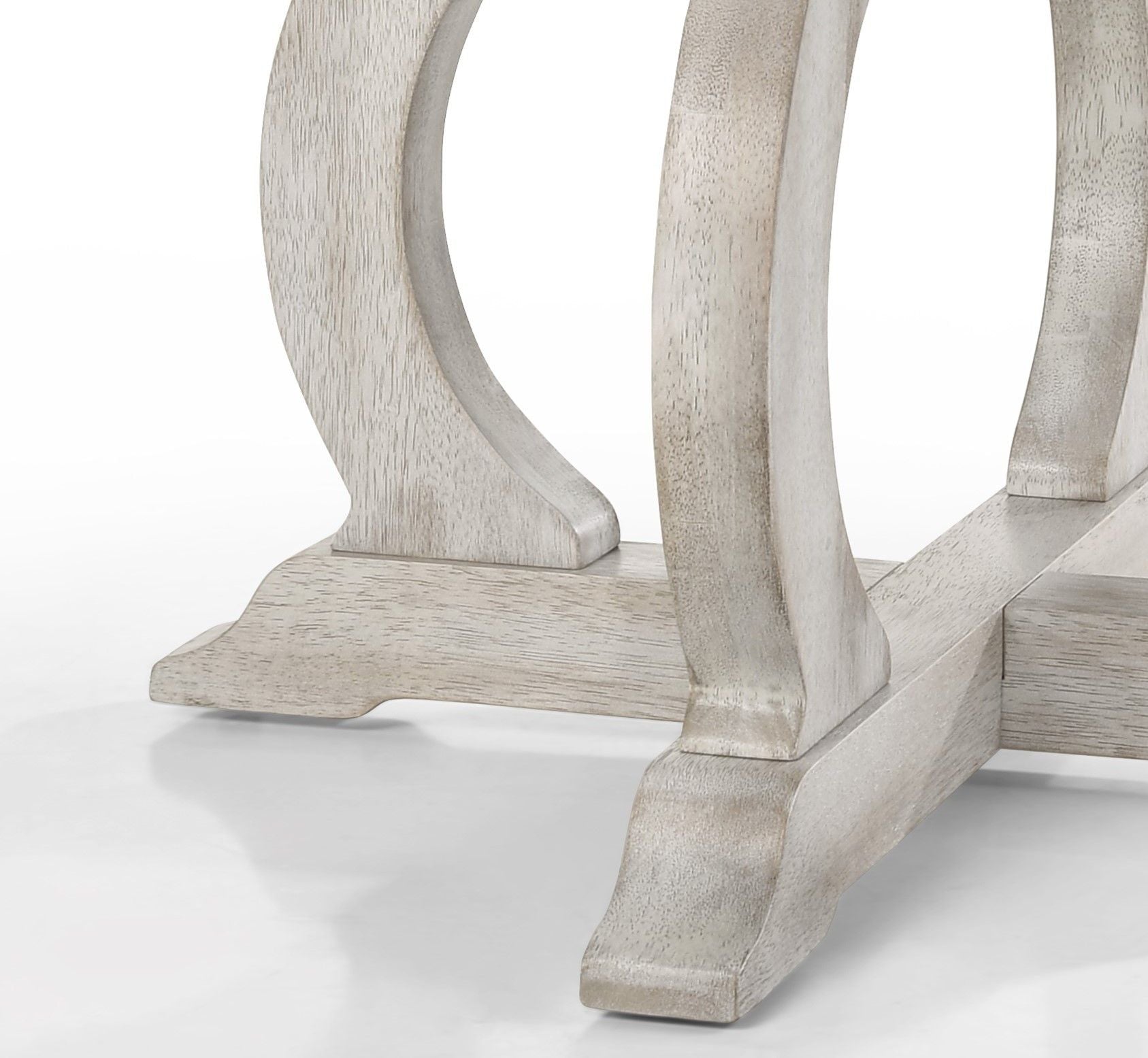 Havanna - Wide Vintage Round Dining Table With Off White Colored Base - Walnut