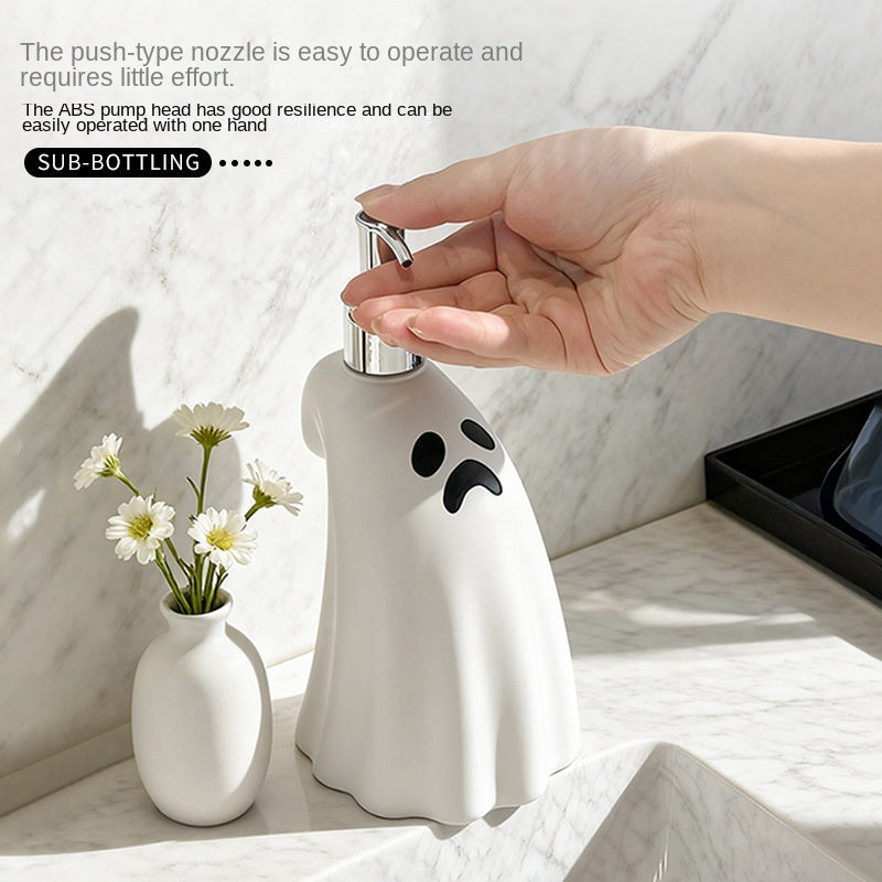 Halloween Ghost Soap Dispenser Bottle, Pump Lotion Bottle for Bathroom, Shower Gel and Shampoo Refill Empty Bottle