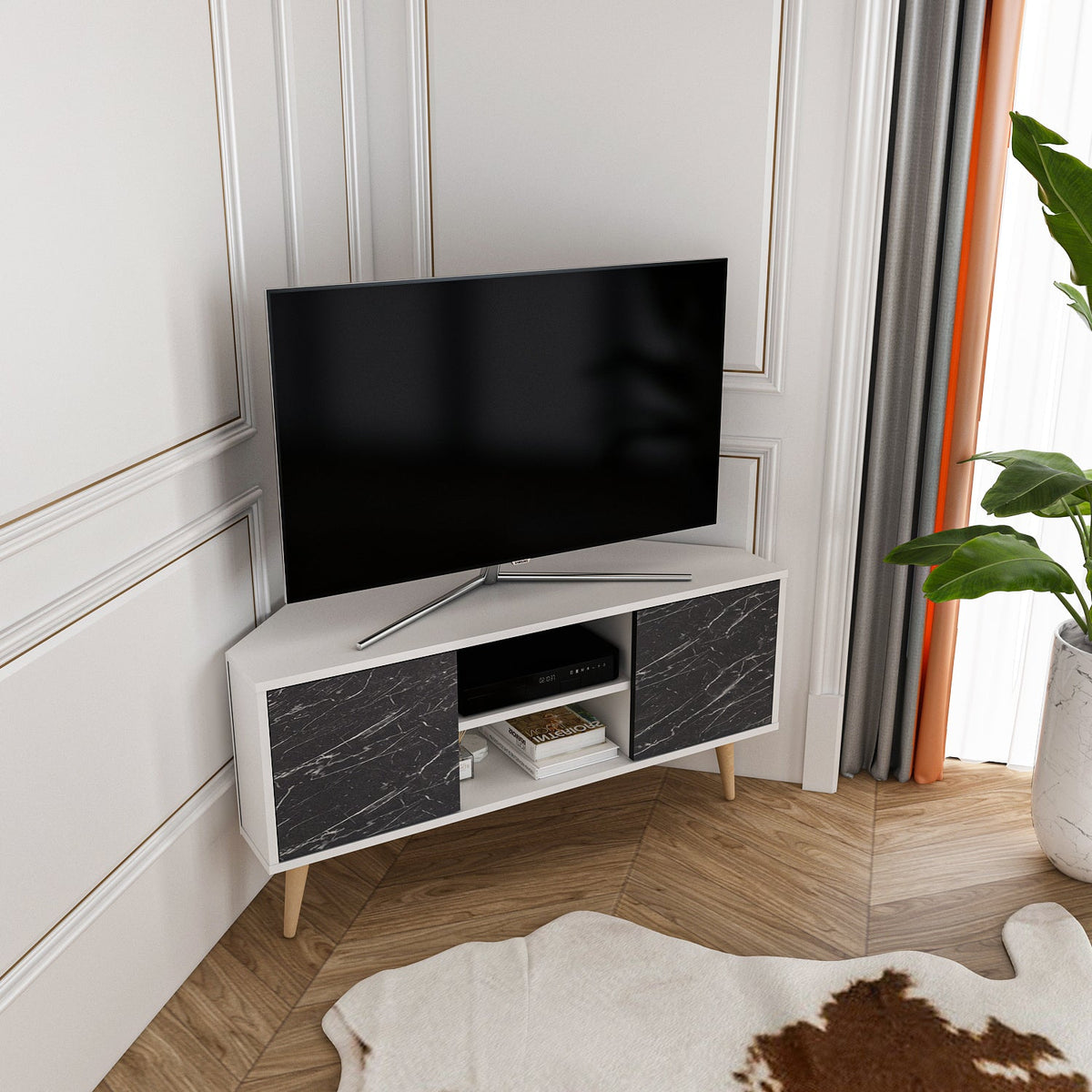 Lesson 47" Wide Corner TV Stand | Media Console