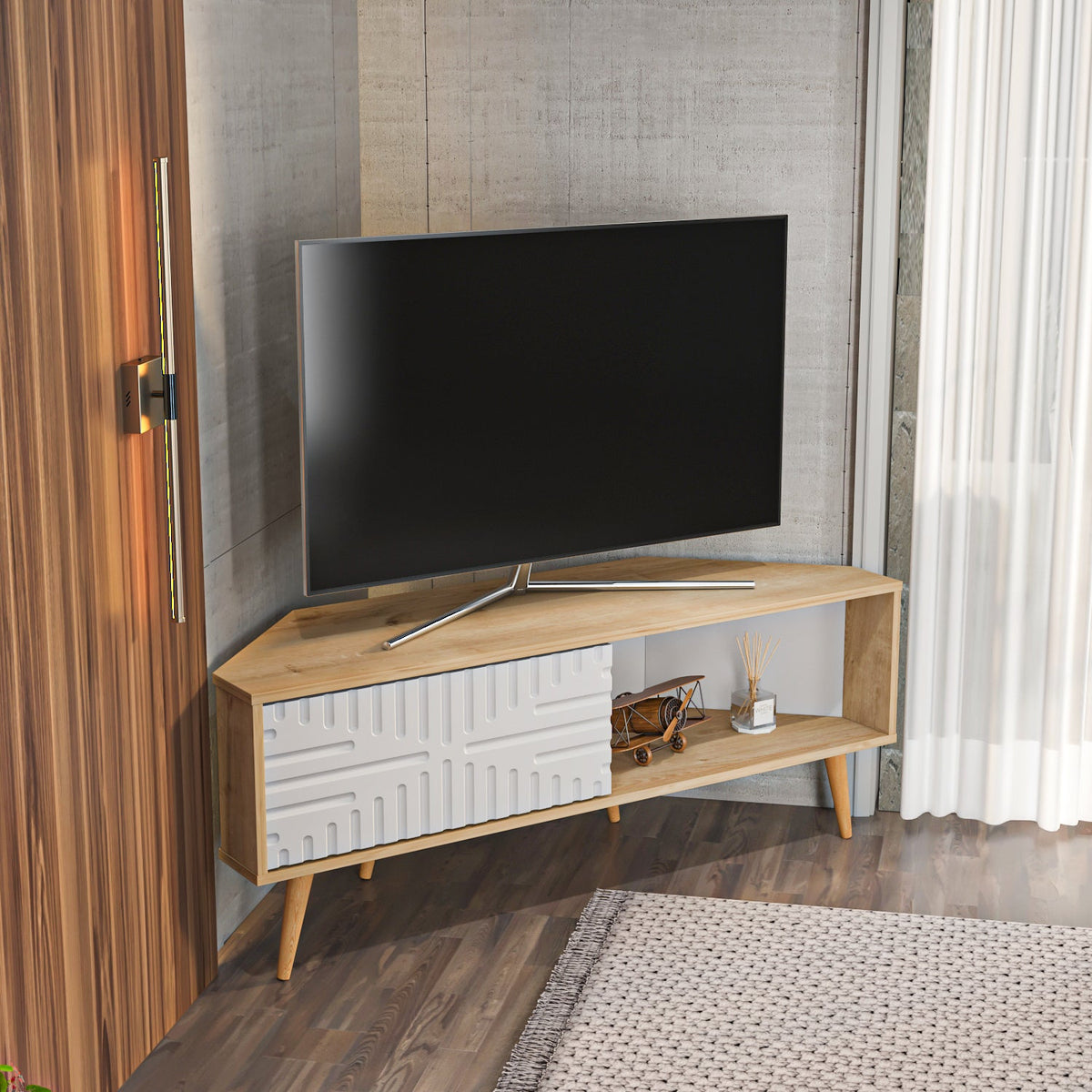 Mora 55'' Corner TV Stand for 65'' TVs