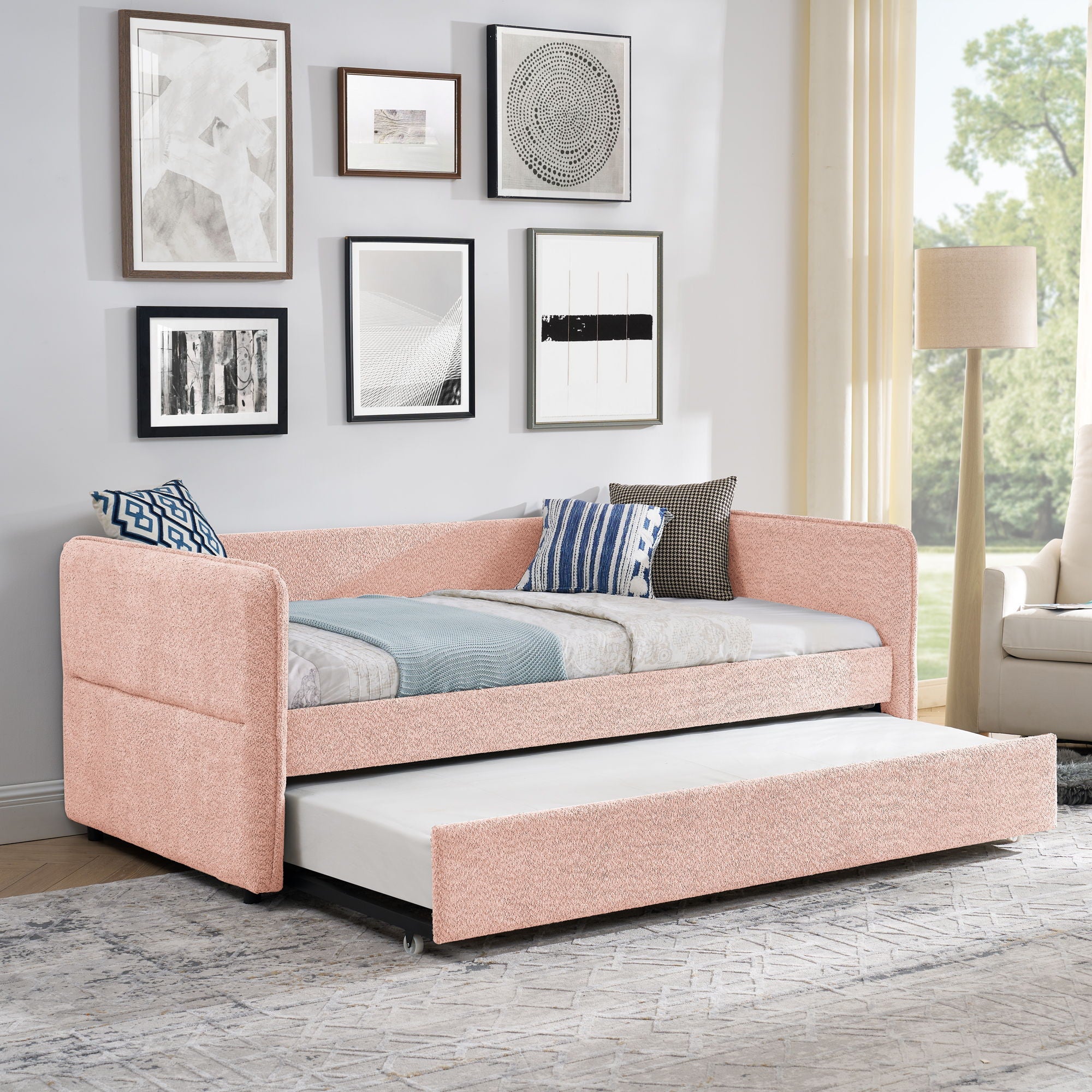 Upholstered Daybed With Pop Up Trundle