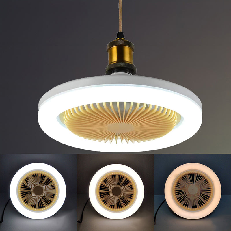 30W Silent 3 Speeds Ceiling Fan with Remote Control with Lighting Lamp E27 Converter Base for Bedroom Living Home