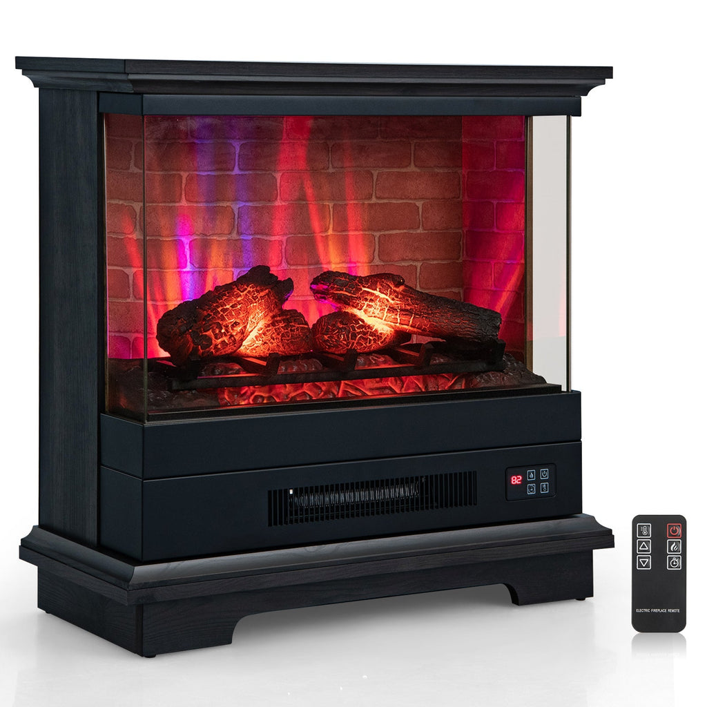 27 Inch Freestanding Fireplace with Remote Control