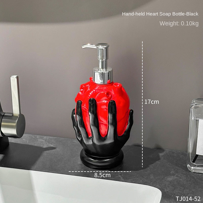 Lightweight Bathroom Handheld Heart-Shaped Liquid Dispenser for Shower Gel, Shampoo, Soap, and Hand Soap Refill Bottles