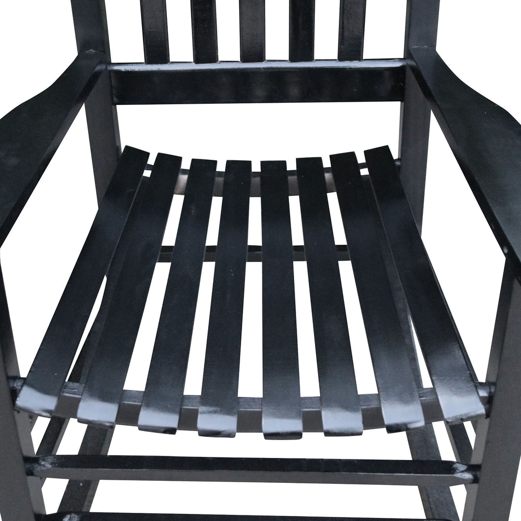 Classic Wooden Porch Rocker Chair Populus Wood Comfortable Design