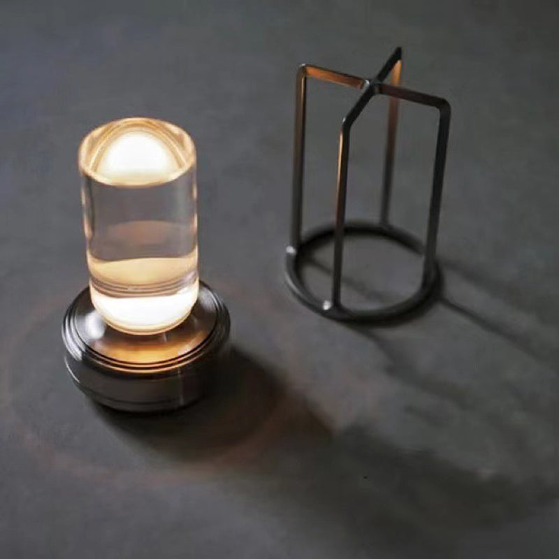 Simple Retro USB Rechargeable Table Lamp Nordic Luxury Hotel Model Room Bedroom Bedside Decorative Night Light