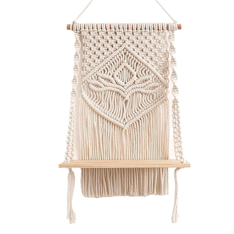 Nordic style hand woven tapestry shelf, bedroom, living room, home, hotel, homestay decoration, wall decoration