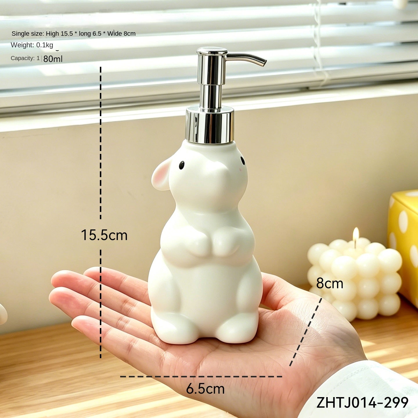 Cute Rabbit Pump Soap Dispenser for Home Bathroom, Shampoo and Shower Gel Refill Bottle, Creative Popular Soap Dispenser