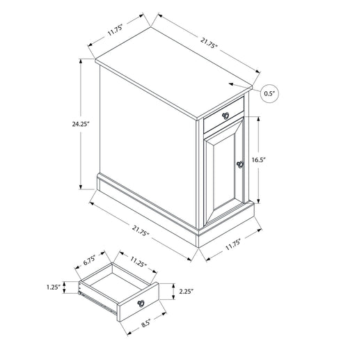 Accent End Table, Storage Drawer, Versatile Design - Espresso