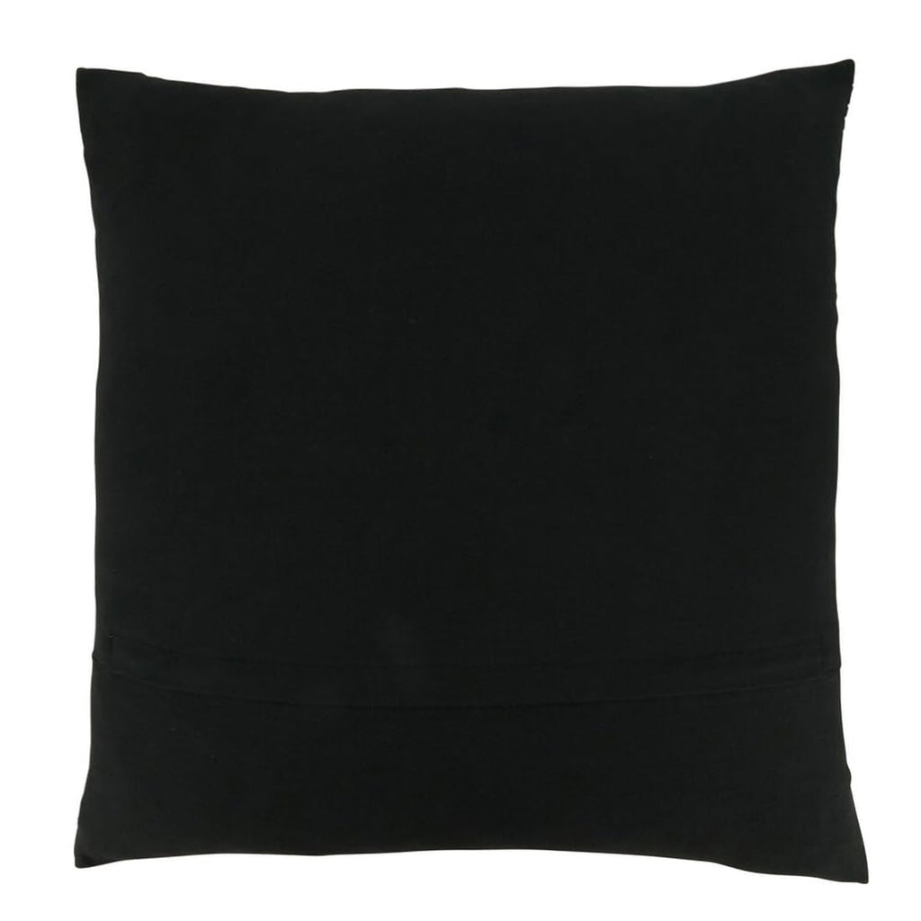Fennco Styles Embroidered Maze Cotton Decorative Throw Pillow Cover 20" W X 20" L – Black Textured Design Cushion Case for Couch, Sofa, Bedroom, Office and Living Room Décor