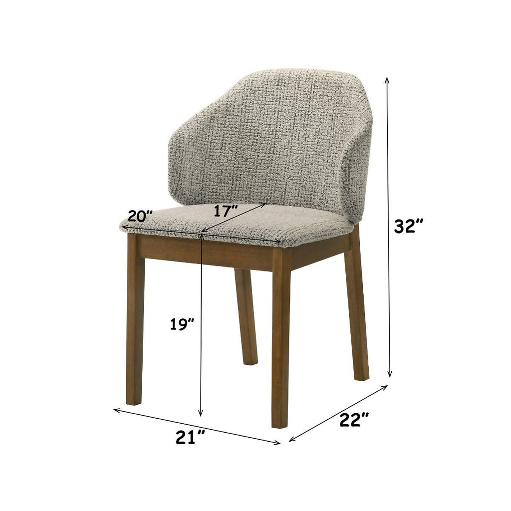 Oleia - Side Chair (Set of 2) - Chenille & Walnut