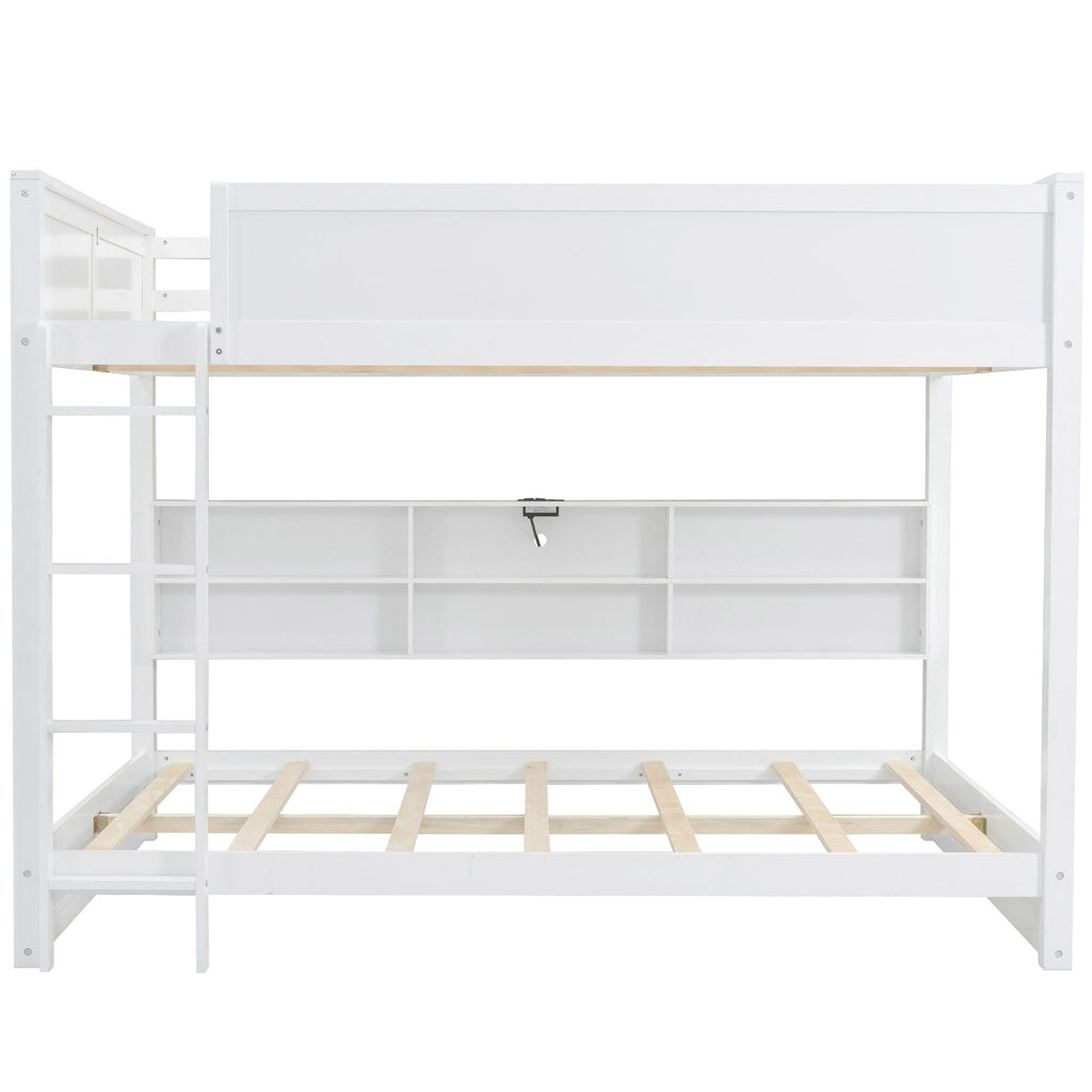 Bunk Bed With Storage Cabinets And USB Ports