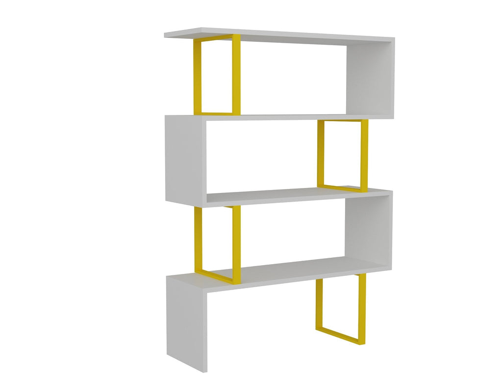 Adriana 49" Tall Metal Manufactured Wood Geometric Bookcase