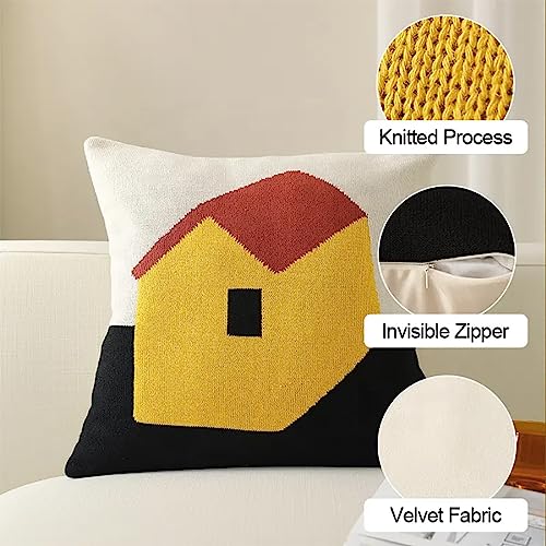 Fennco Styles Novelty Knit Design Decorative Throw Pillow 18" W x 18" L – Multicolor Textured Cushion for Home, Couch, Sofa, Bedroom, Office Décor and Special Occasion
