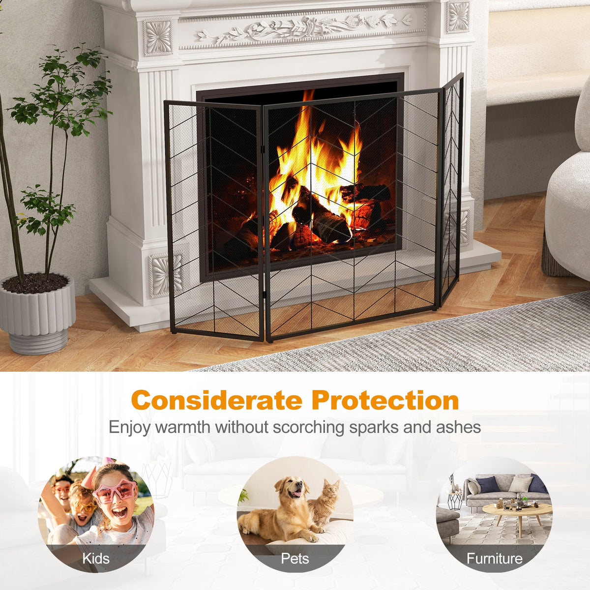 52 x 31 Inch Fireplace Screen