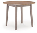 Harperfeld - Round Dining Room Drop Leaf Table - Natural / Gray