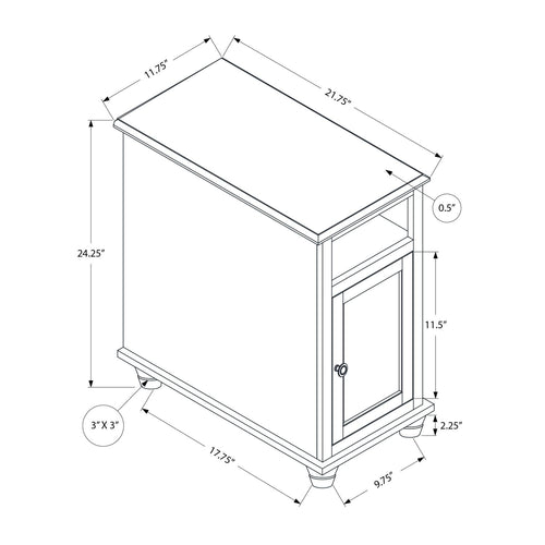 Accent End Table, Storage, Traditional - White