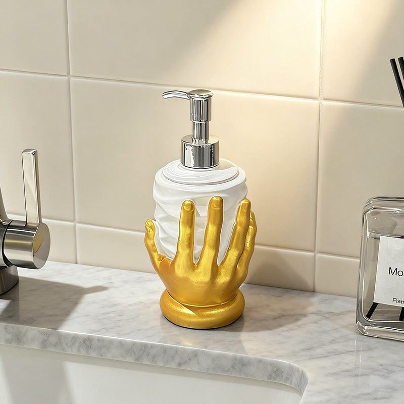 Lightweight Bathroom Handheld Heart-Shaped Liquid Dispenser for Shower Gel, Shampoo, Soap, and Hand Soap Refill Bottles