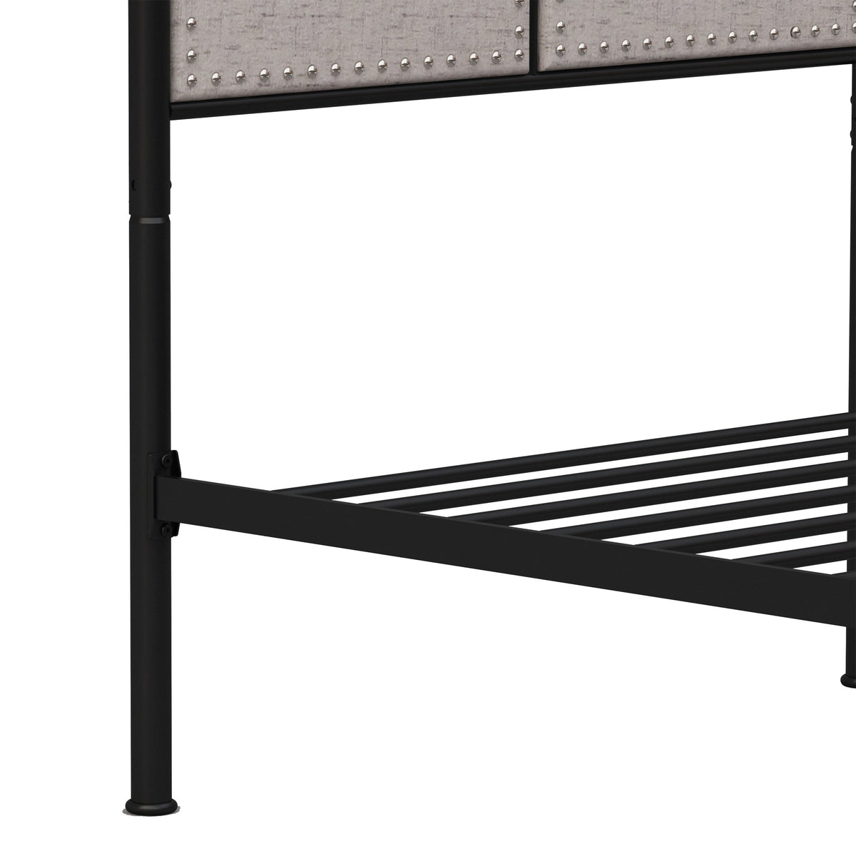 Twin Size Linen Upholstered Platform Metal Bed Frame with Fabric Headboard and Footboard