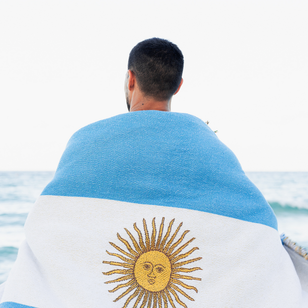 Argentina Flag Woven Throw Blanket