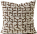 Fennco Styles Chenille Jacquard Decorative Filled Throw Pillow 18" W X 18" L - Brown Geometric Accent Pillow for Home, Couch, Bedroom, Living Room and Office Décor