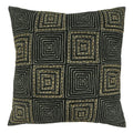 Fennco Styles Embroidered Maze Cotton Decorative Throw Pillow Cover 20" W X 20" L – Black Textured Design Cushion Case for Couch, Sofa, Bedroom, Office and Living Room Décor