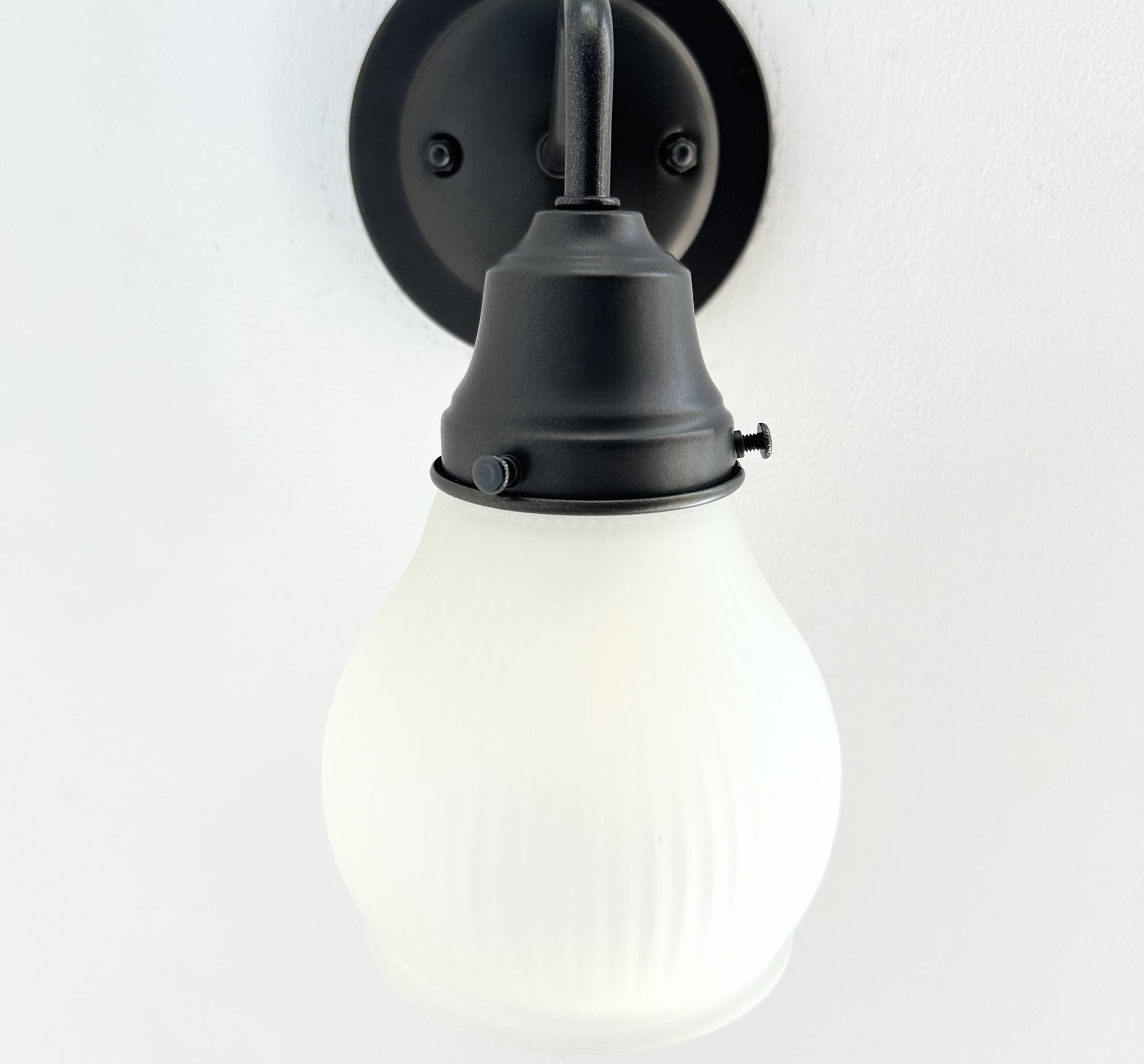 Holophane Fluted Pear Frosted Glass Wall Sconce or Pendant Light