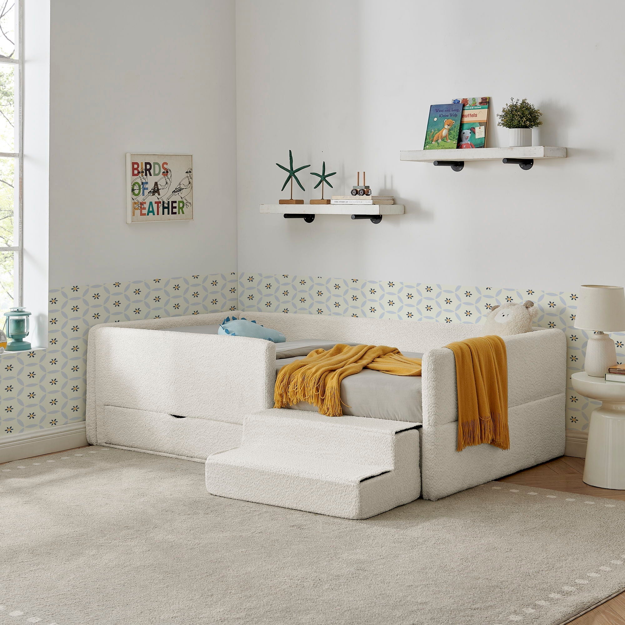 Safe Kids Bed With Guardrails And Storage