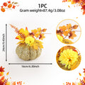 Faux Glitter Pumpkin Faux Dahlia Autumn Leaves Decor for Fall Thanksgiving Harvest Season Decoration