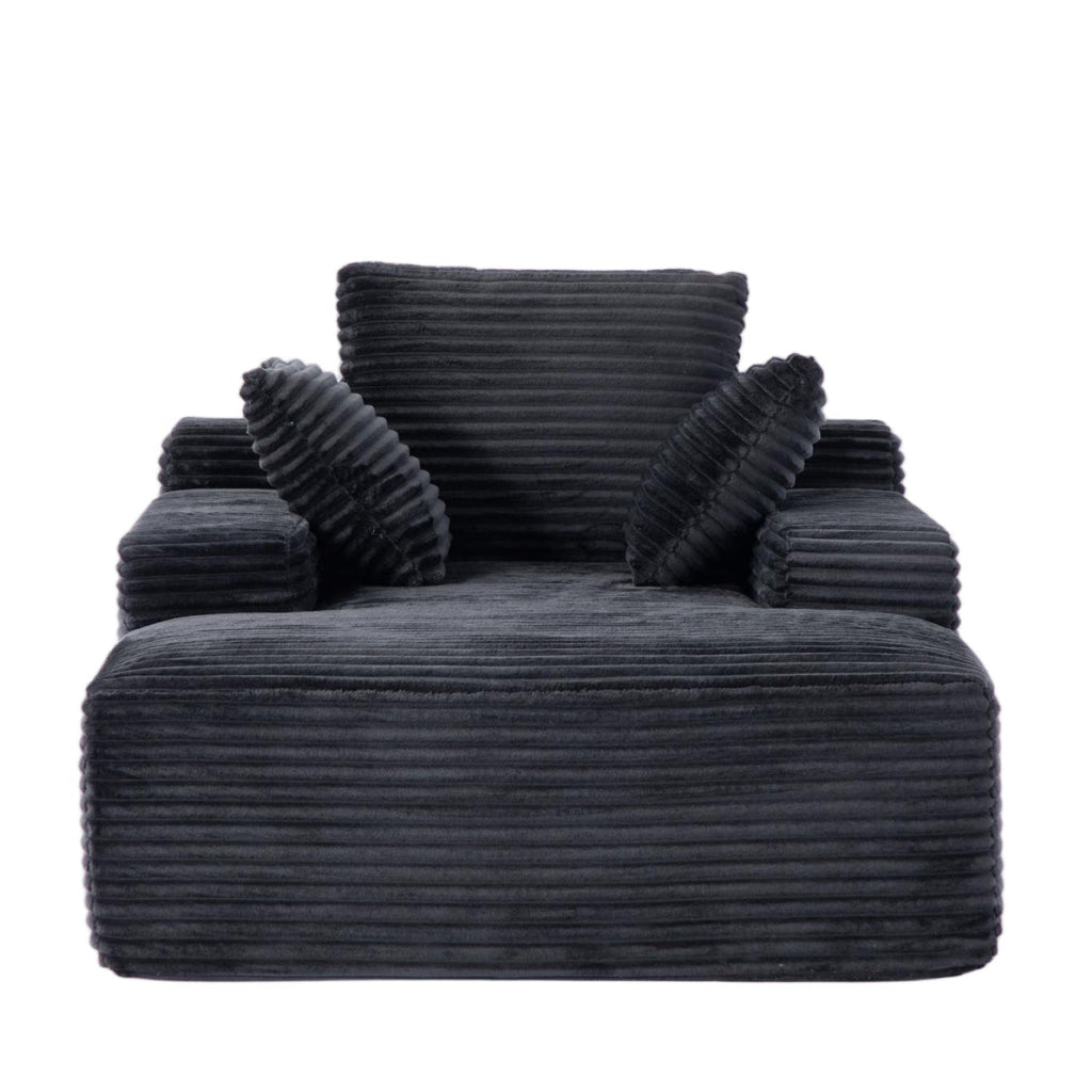 Oversized Chaise Lounge Chair Cozy Cloud Couch With 3 Throw Pillows And Wide Armrest