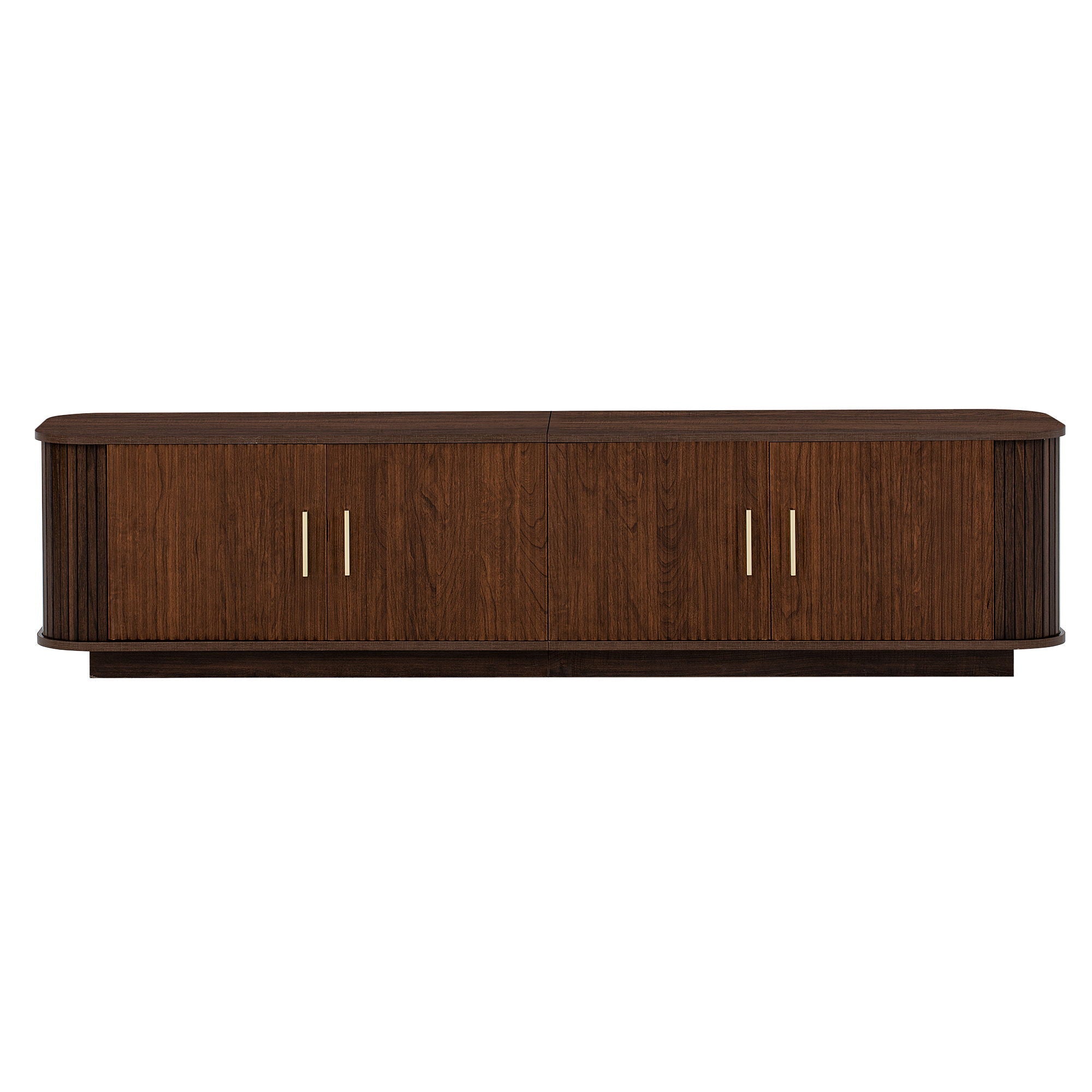 70" TV Stand With Ample Storage, Refined Curved Corners - Dark Brown