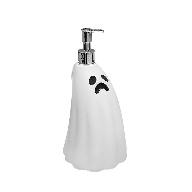 Halloween Ghost Soap Dispenser Bottle, Pump Lotion Bottle for Bathroom, Shower Gel and Shampoo Refill Empty Bottle