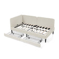 Upholstered Platform Bed Frame With 2 Storage Drawers And Adjustable Sofa Bed