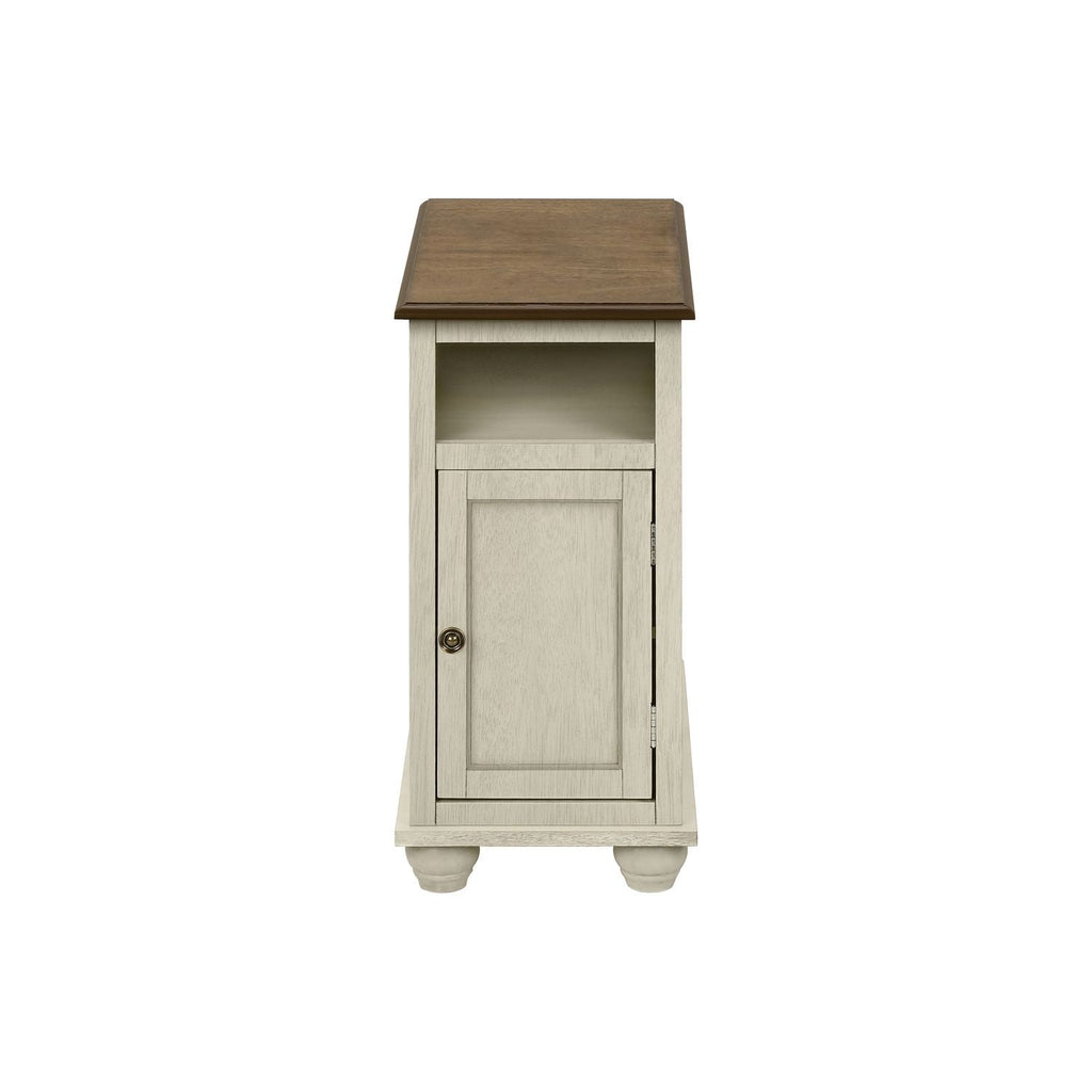 Accent End Table, Storage, Traditional - White
