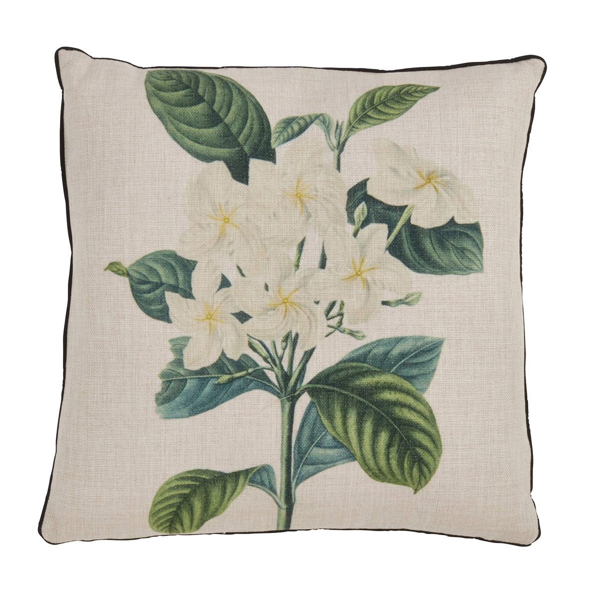 Fennco Styles Floriculture Collection Heritage Citrus Flower Botanical Print 18 x 18 Inch Throw Pillow with Case & Insert – Natural Accent Pillow for Couch, Bedroom and Living Room Décor