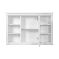 Wall Mounted Bathroom Storage Cabinet With Mirror, Medicine Cabinet With 6 Open Shelves And Adjustable Interior - White