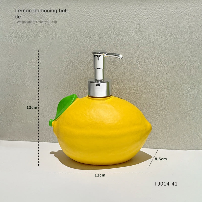 Lemon-Shaped Liquid Dispenser Bottle, Soap Dispenser, Bathroom Sink Pump Bottle, Shower Gel Storage Bottle