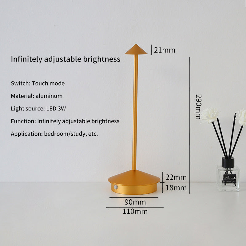 Modern and Simple Metal Luxury Table Lamp, Living Room, Bedroom, Bedside Study, Creative and Warm LED Dimming