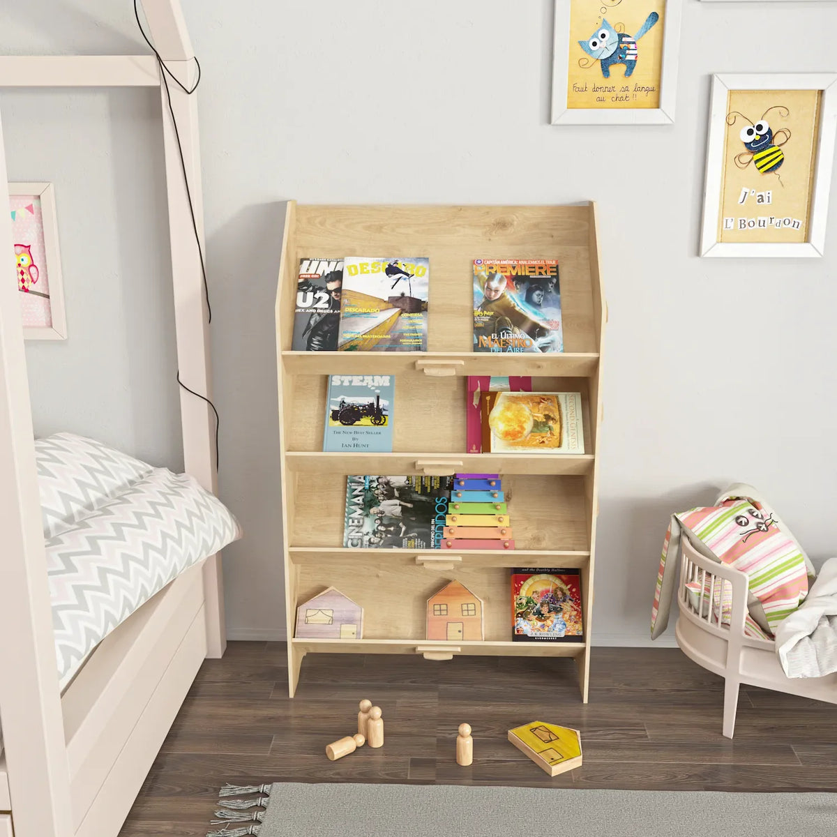 Aros 39" Tall MDF Bookcase | Bookshelf | Display Unit