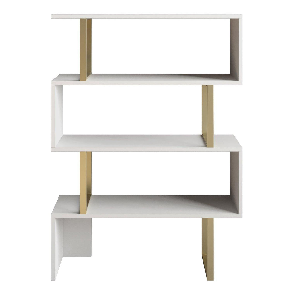 Adriana 49" Tall Metal Manufactured Wood Geometric Bookcase