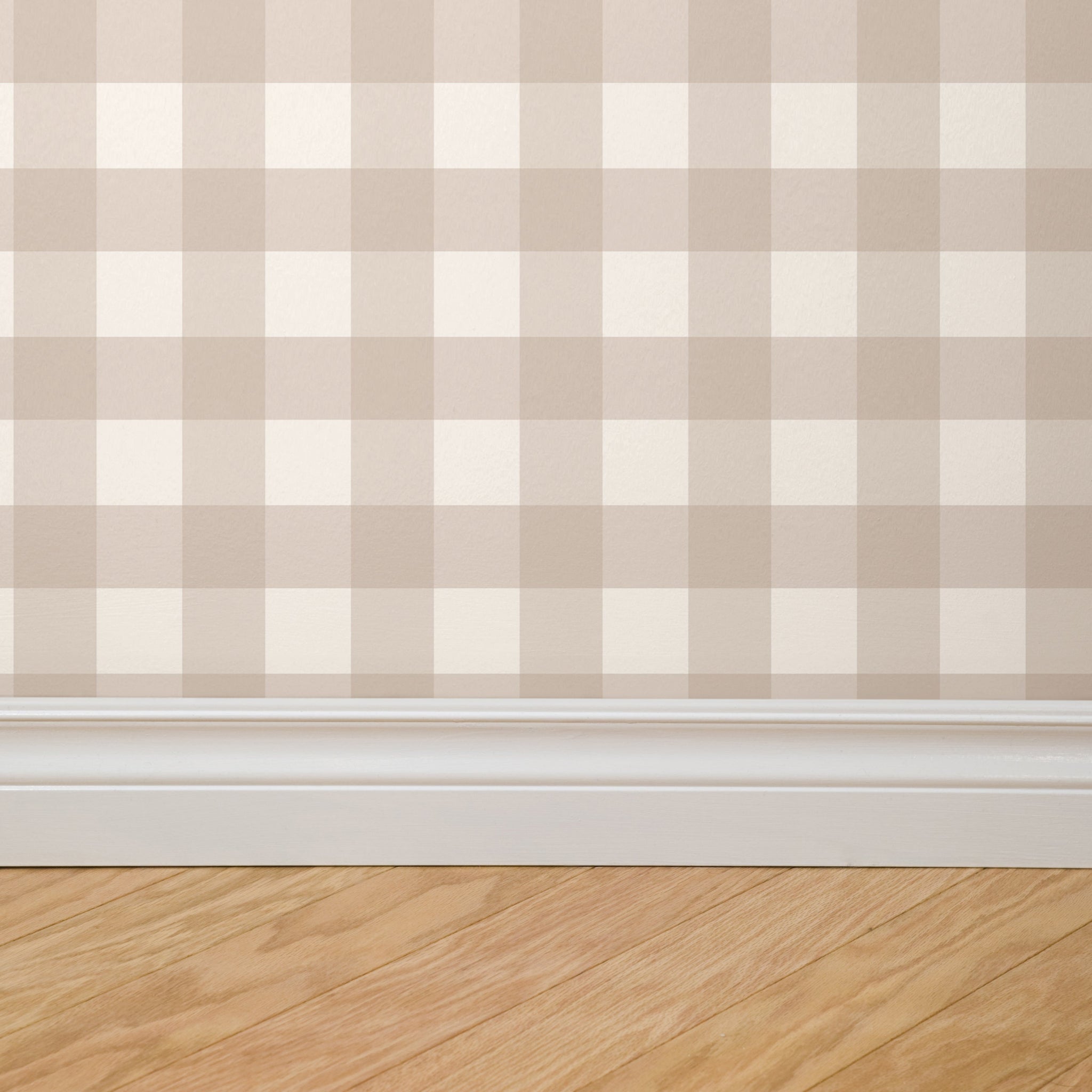 Willowside Gingham (Tan) Wallpaper