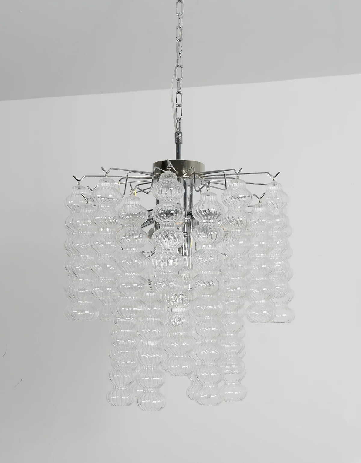 Beaded Vertical Textured Glass Chandelier
